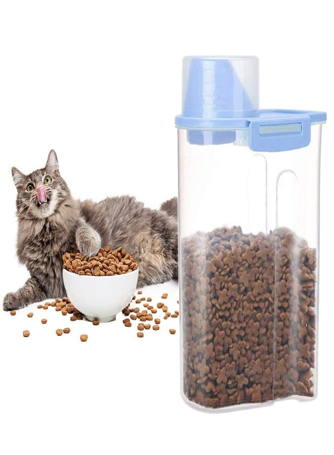 PISSION Pet Food Storage Container with Graduated Cup and Seal Buckles Food Dispenser for Dogs Cats (Blue) - Image 3