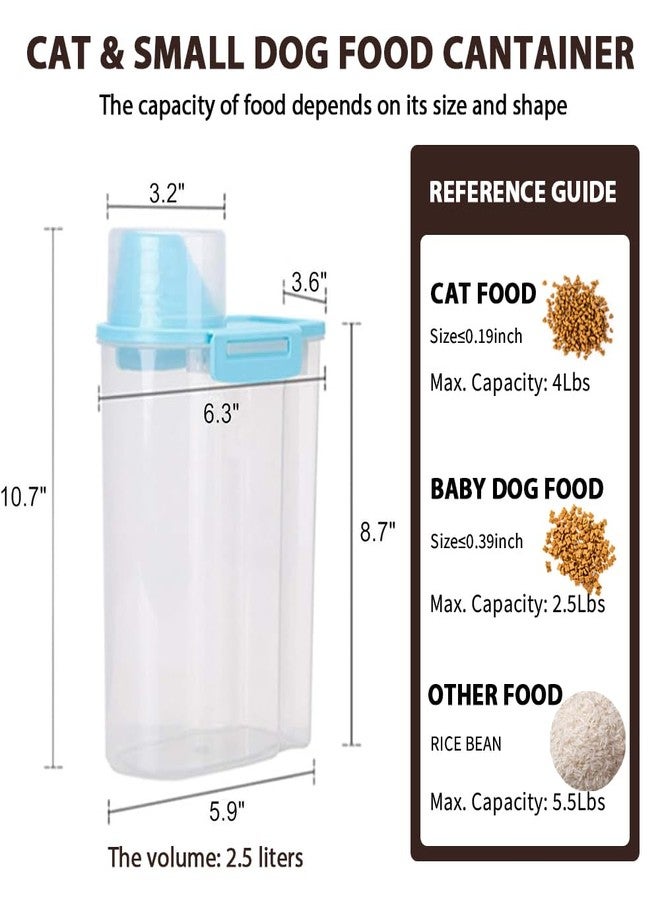 PISSION Pet Food Storage Container with Graduated Cup and Seal Buckles Food Dispenser for Dogs Cats (Blue) - Image 2