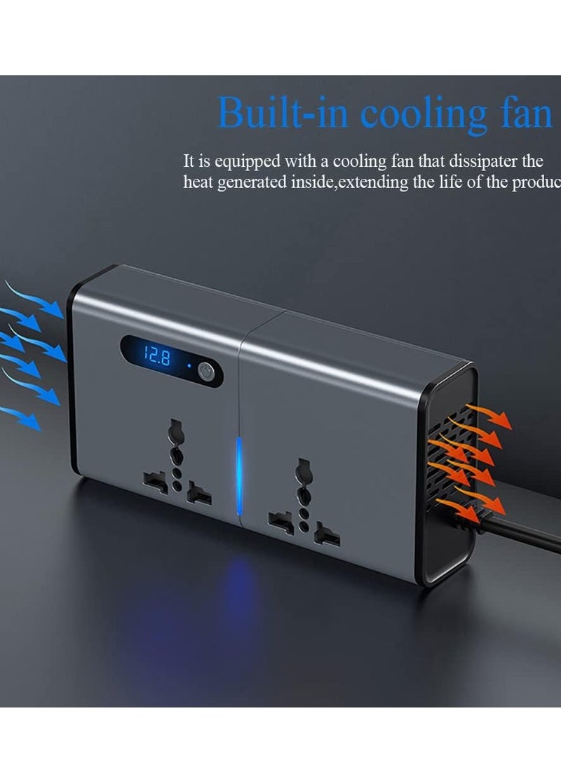 محول طاقة السيارة 200 واط مع 1 منفذ Type-C لمحول السيارة - Image 3