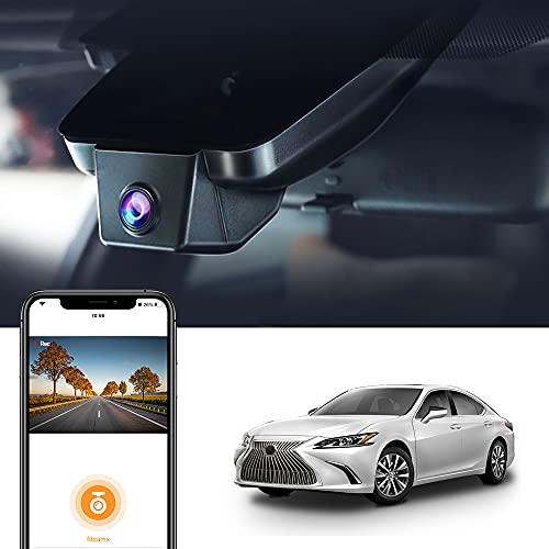 FITCAMX كاميرا داش فيت كام إكس 4K مناسبة لسيارة لكزس ES 2019-2025 ES350 ES300h F Sport ES250، تصميم OEM، فيديو بدقة 2160P UHD، واي فاي مدمج وتطبيق، تسجيل متكرر، حساس G، توصيل وتشغيل، بطاقة 64GB - Image 1