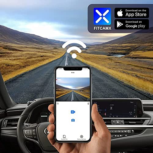 FITCAMX كاميرا داش فيت كام إكس 4K مناسبة لسيارة لكزس ES 2019-2025 ES350 ES300h F Sport ES250، تصميم OEM، فيديو بدقة 2160P UHD، واي فاي مدمج وتطبيق، تسجيل متكرر، حساس G، توصيل وتشغيل، بطاقة 64GB - Image 4