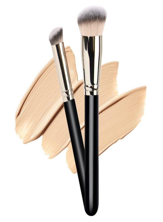 dpolla Makeup Brushes DPOLLA Pro Foundation Brush and Flawless Concealer Brush Perfect for Any Look Premium Luxe Hair Contour Brush Perfect for Blending Liquid,Buffing,Cream,Sculpting,Mineral Makeup - Image 1