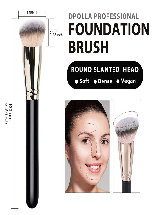 dpolla Makeup Brushes DPOLLA Pro Foundation Brush and Flawless Concealer Brush Perfect for Any Look Premium Luxe Hair Contour Brush Perfect for Blending Liquid,Buffing,Cream,Sculpting,Mineral Makeup - Image 3