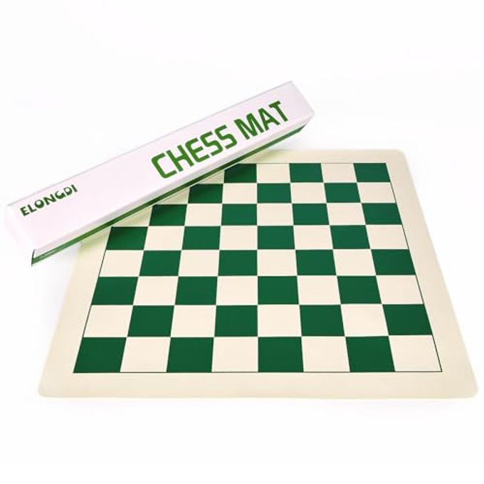 Elongdi Roll-Up Vinyl Chess Board Mat 15.5" Chess Mat for 3-Inch King, Lightweight & Non-Slip Portable Travel Chess Board for Beginner and Kids No Chess Pieces - Image 4