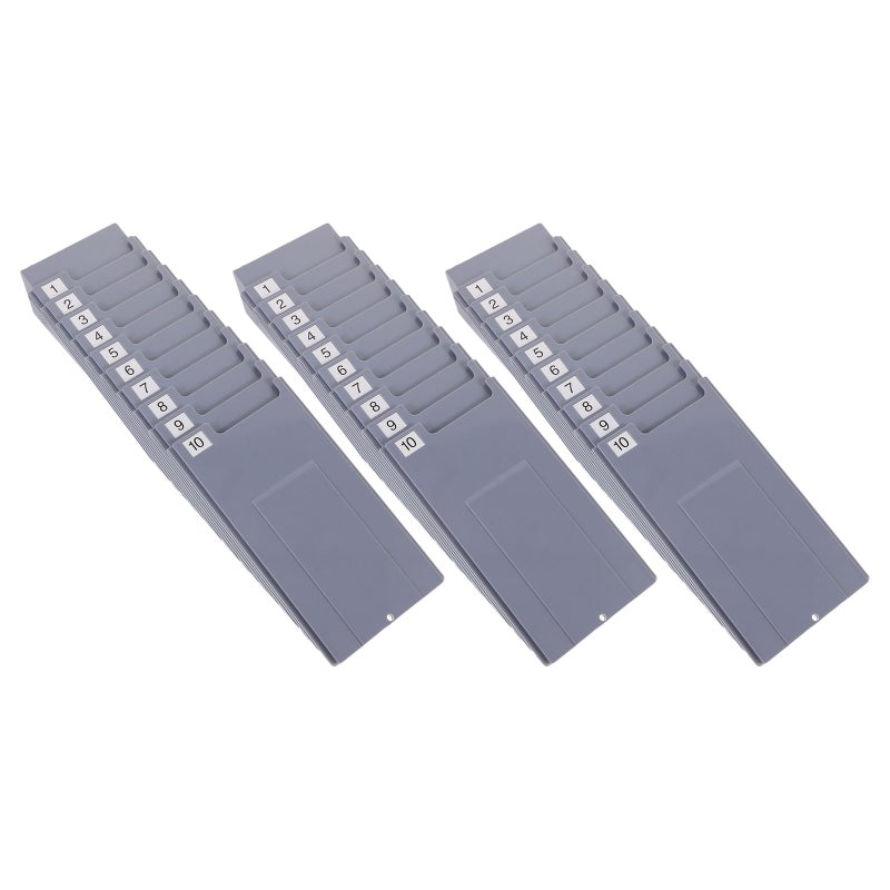 3 Sets Cards Rack Time Holder: With 10 Pockets Wall Mount Cards Holder Attendance Recorder System Supplies For Office - Image 4