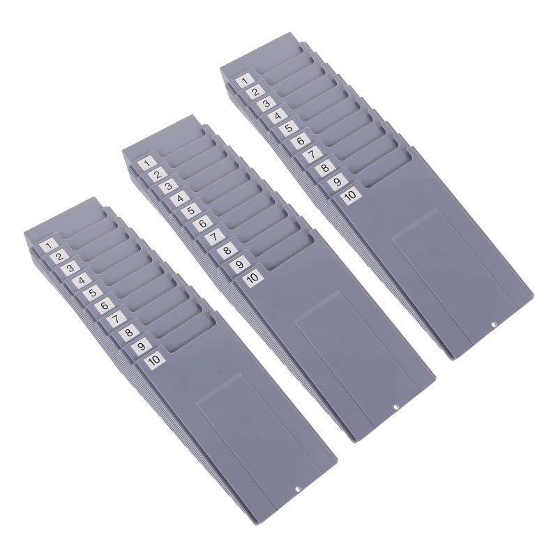 3 Sets Cards Rack Time Holder: With 10 Pockets Wall Mount Cards Holder Attendance Recorder System Supplies For Office - Image 2