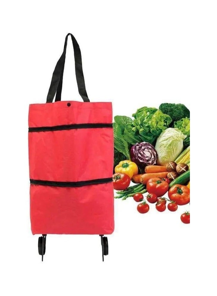 Foldable Shopping Bag with Wheels – Practical Design for Easy Stair Climbing (C) - Image 1