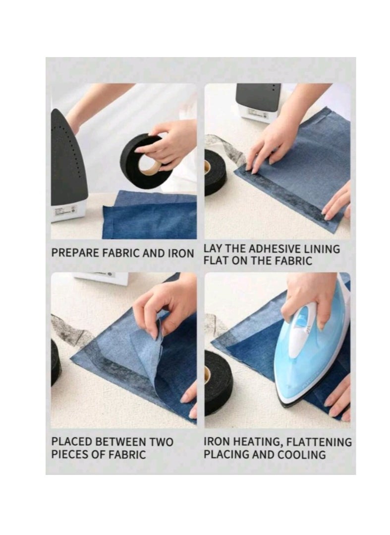 Generic 1 Roll 8M 2.5cm Width Washable Strong Adhesive Tailor Tape Black Color Heat Fusing Tape Double Sided Adhesive Lining Detail Free Tailor Tape Suitable for Clothes, Pants, Jeans, Skirts  - Image 3