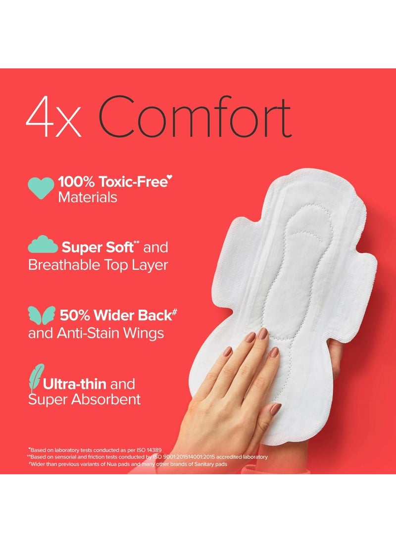 نوا فوط صحية فائقة الأمان من نوا للنساء | ١٢ فوطة رقيقة جدًا | تدفق كثيف - XL+ | آمنة على البشرة | خالية من السموم والطفح الجلدي | بدون رائحة | ظهر أوسع بنسبة ٥٠٪ | مانعة للتسرب | مع ١٢ غطاءً للاستخدام مرة واحدة | مصنوعة بأمان - Image 3