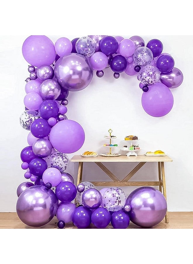 RUBFAC 120Pcs Dark Purple Balloons 12 Inches Latex Balloons, Matte Dark Purple Balloons For Birthday Baby Shower Graduation Anniversary Wedding Party Supplies Arch Garland Decoration - Image 5
