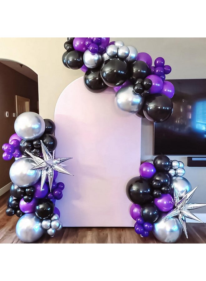 RUBFAC 120Pcs Dark Purple Balloons 12 Inches Latex Balloons, Matte Dark Purple Balloons For Birthday Baby Shower Graduation Anniversary Wedding Party Supplies Arch Garland Decoration - Image 4