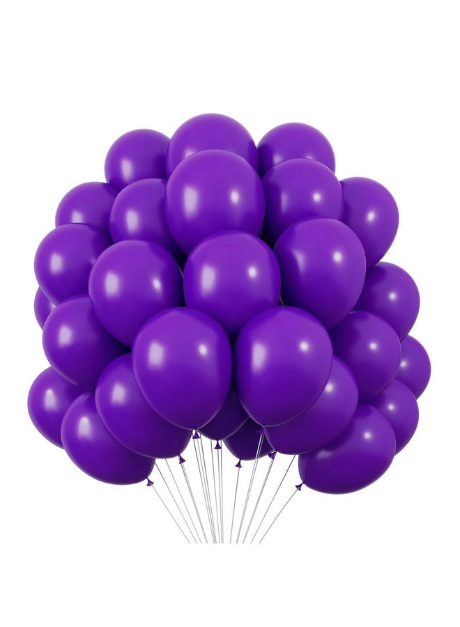 RUBFAC 120Pcs Dark Purple Balloons 12 Inches Latex Balloons, Matte Dark Purple Balloons For Birthday Baby Shower Graduation Anniversary Wedding Party Supplies Arch Garland Decoration - Image 1