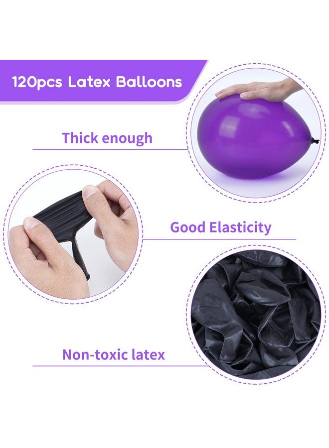 RUBFAC 120Pcs Dark Purple Balloons 12 Inches Latex Balloons, Matte Dark Purple Balloons For Birthday Baby Shower Graduation Anniversary Wedding Party Supplies Arch Garland Decoration - Image 3