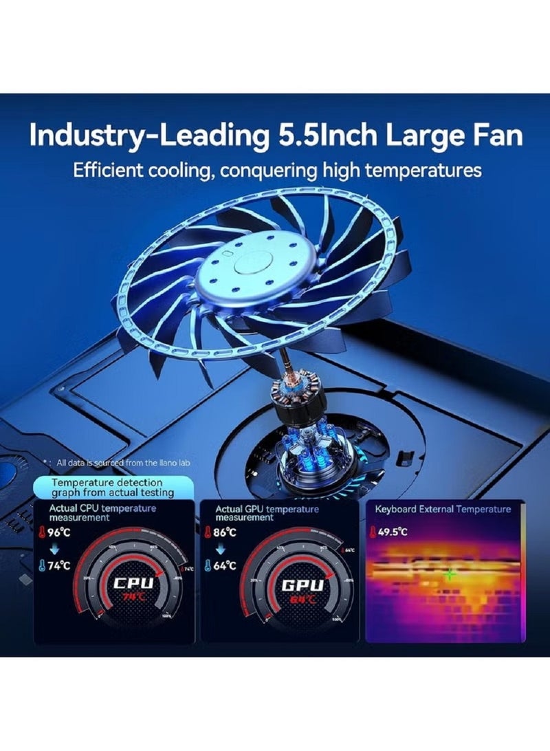 Micro Digit MICRODIGIT Laptop Cooling Pad with Dual 80mm Fans Blue LED Light USB Powered Metal Mesh Adjustable Angle Silent Operation, MD455CP - Image 2