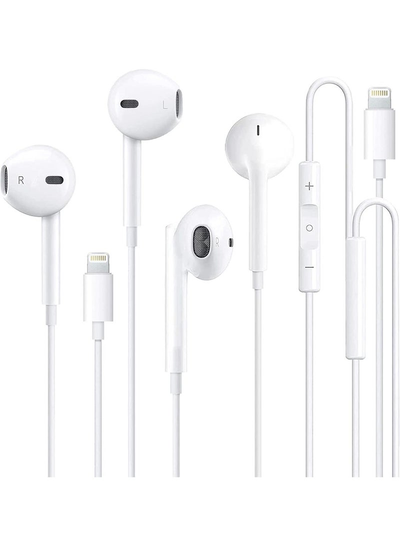 JOHN PAULS Earphone with Lightning Connector In-Ear Wired Headphones with Built-in Microphone & Remote Clear Audio & Deep Bass Compatible with iPhone & iPad - Image 2