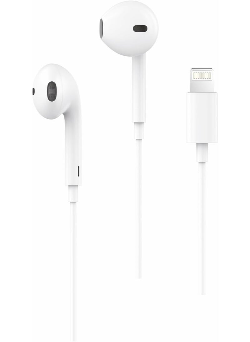 JOHN PAULS Earphone with Lightning Connector In-Ear Wired Headphones with Built-in Microphone & Remote Clear Audio & Deep Bass Compatible with iPhone & iPad - Image 1