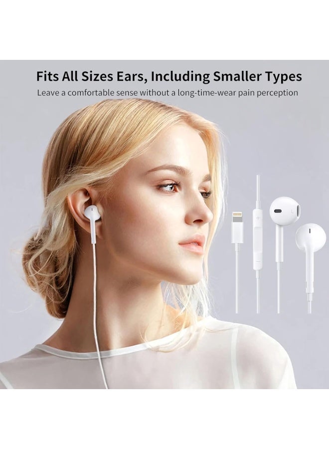 JOHN PAULS Earphone with Lightning Connector In-Ear Wired Headphones with Built-in Microphone & Remote Clear Audio & Deep Bass Compatible with iPhone & iPad - Image 3
