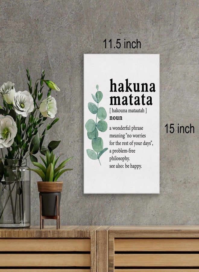 Zauly Canvas Wall Art Inspirational Hakuna Matata Word Definition Canvas Print Painting Home Wall Decor Framed Funny Gift 12"x15" Ready to Hang - Image 2