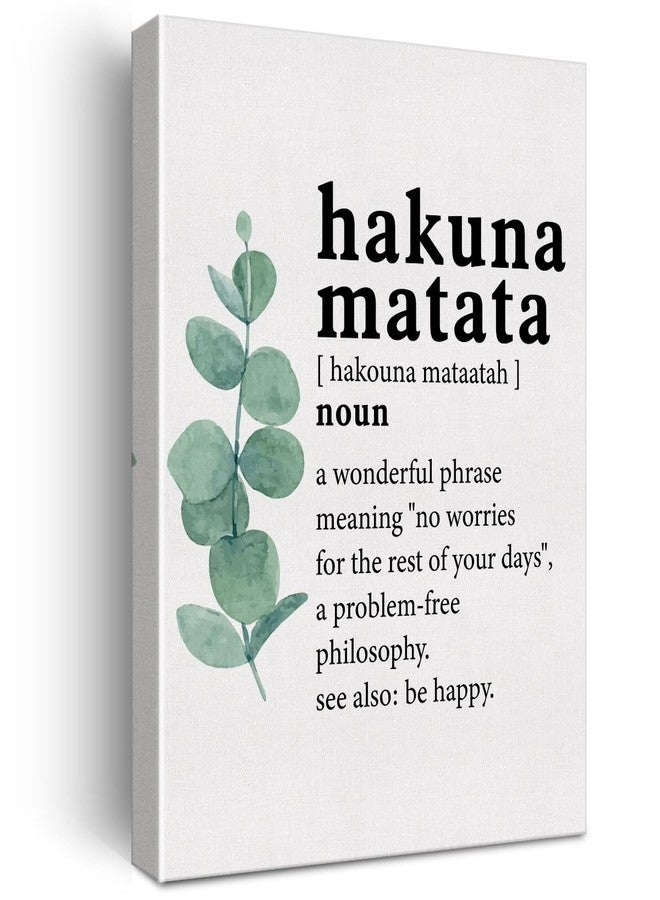 Zauly Canvas Wall Art Inspirational Hakuna Matata Word Definition Canvas Print Painting Home Wall Decor Framed Funny Gift 12"x15" Ready to Hang - Image 1