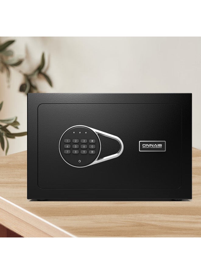 Onnais Safe, Home Small 20cm Office Password Safe, Anti-theft Wall-mounted Alarm, Smart New Commercial Storage Box, Bedside All-steel Safekeeping Cabinet, J20-black Electric - Image 4