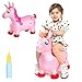 INPANY Pink Unicorn Hopper Horse Hopper Bouncy Inflatable Animal Rideon Toy for Children Boys and Girls Toddlers Pump Included - Image 3