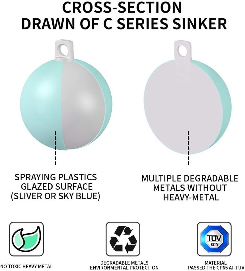 ECOFT Lead Free Fishing Weights Sinkers 20g-200g Coated Egg Sinkers Cannonball Weights Assorted Sizes Bag and Fishing Weights Assortment Box Non-Lead Fishing Weights Saltwater Freshwater - Image 3