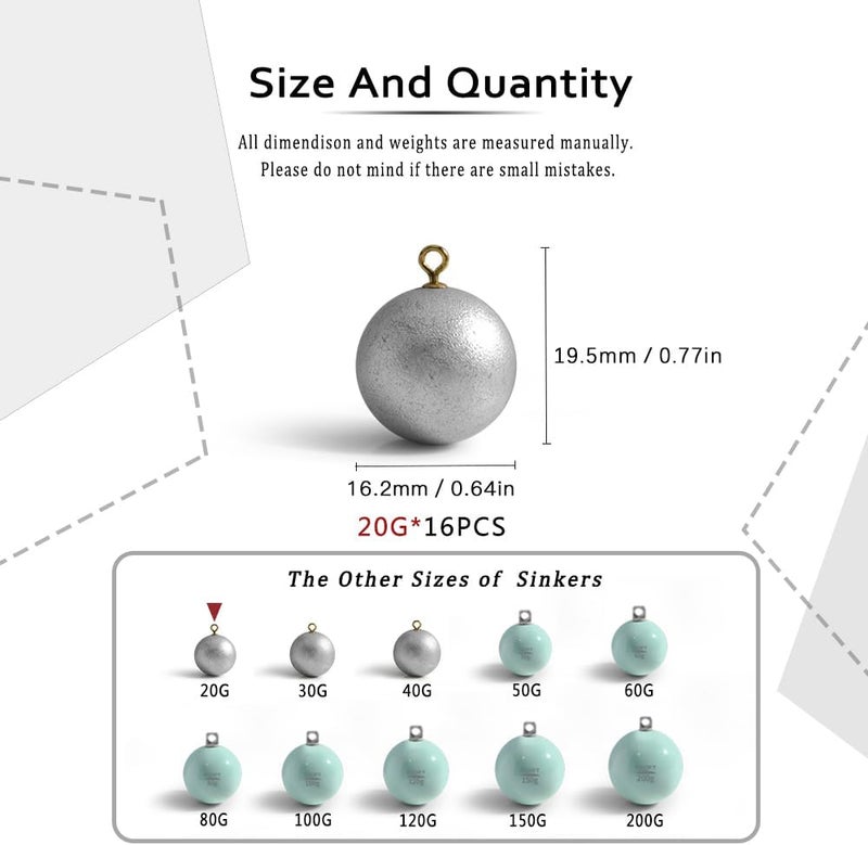 ECOFT Lead Free Fishing Weights Sinkers 20g-200g Coated Egg Sinkers Cannonball Weights Assorted Sizes Bag and Fishing Weights Assortment Box Non-Lead Fishing Weights Saltwater Freshwater - Image 2
