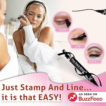 The Flick Stick قلم تحديد العيون بStamp Wingliner من Lovoir أسود مقاوم للماء ومضاد للتلطخ بأجنحة طويلة الأمد 2 قلم في العبوة 10 مم أسود منتصف الليل الكلاسيكي - Image 4