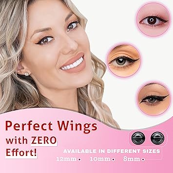The Flick Stick قلم تحديد العيون بStamp Wingliner من Lovoir أسود مقاوم للماء ومضاد للتلطخ بأجنحة طويلة الأمد 2 قلم في العبوة 10 مم أسود منتصف الليل الكلاسيكي - Image 2
