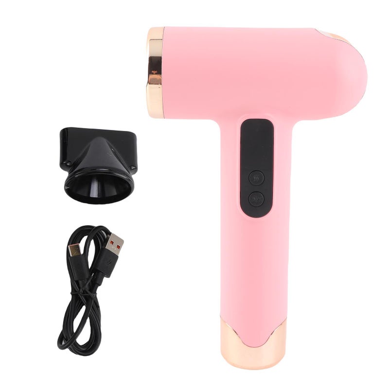 Negative Ionic Hair Dryer 100000RPM Cordless Hot and Cold Wind Noiseless High Speed Blow Dryer with Magnetic Nozzle for Home Travel Pink - Image 1