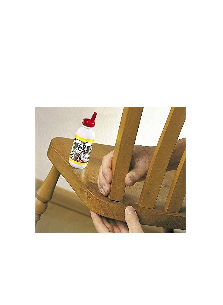 UHU HOLZLEIM EXPRESS WOOD GLUE, D2 indoor moisture resistant white glue, extremely fast, bottle,250 g, dries transparent, adhesive for DIY, building, repair and model making - Image 2