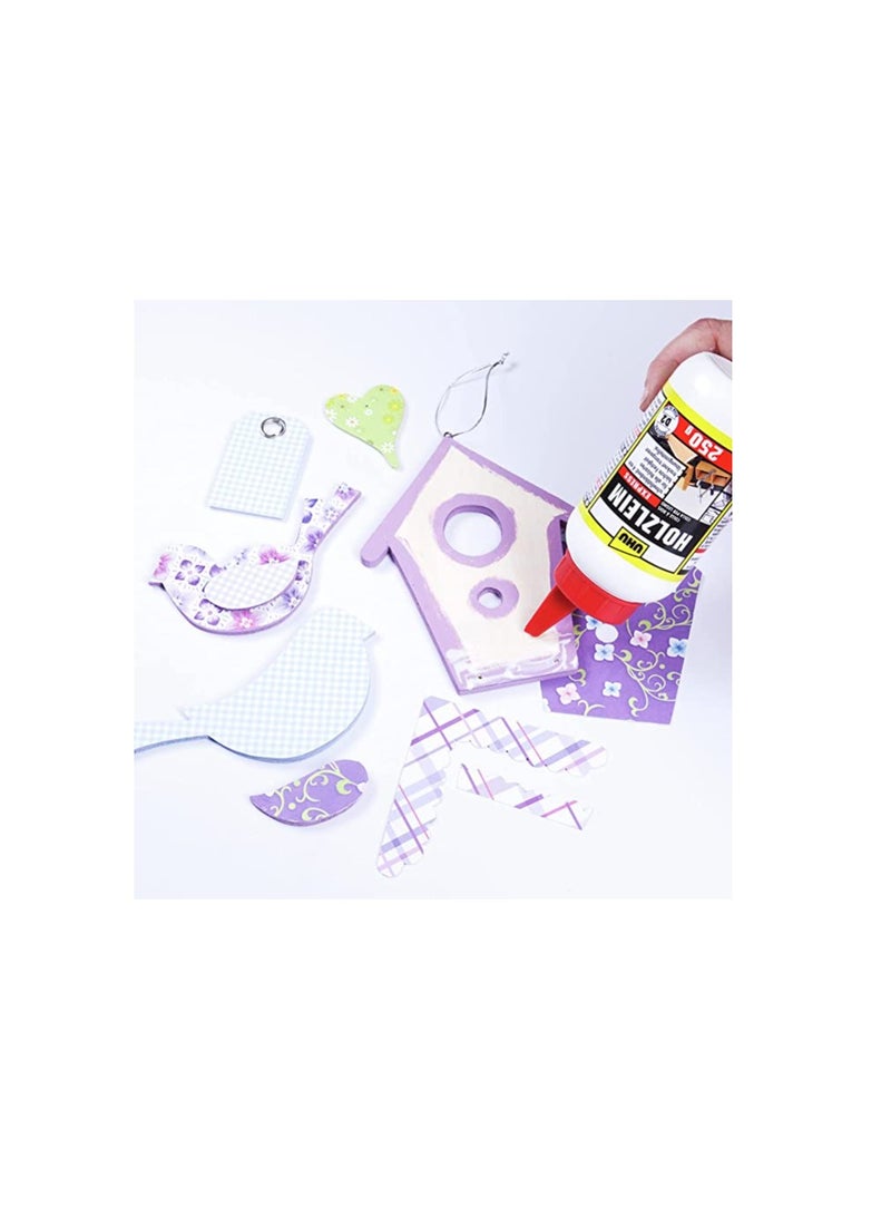 UHU HOLZLEIM EXPRESS WOOD GLUE, D2 indoor moisture resistant white glue, extremely fast, bottle,250 g, dries transparent, adhesive for DIY, building, repair and model making - Image 4