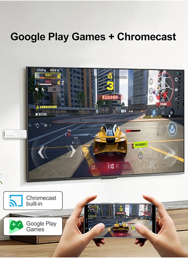 Mini TV Stick Android14 Quad Core Wifi6 BT5.0 4K@60fps ATV Launcher Google Voice Assistant Media Player AI TV Stick,Set Top TV Box(2GB + 16GB)