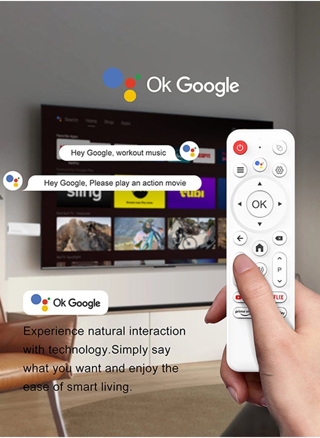 Mini TV Stick Android14 Quad Core Wifi6 BT5.0 4K@60fps ATV Launcher Google Voice Assistant Media Player AI TV Stick,Set Top TV Box(2GB + 16GB)