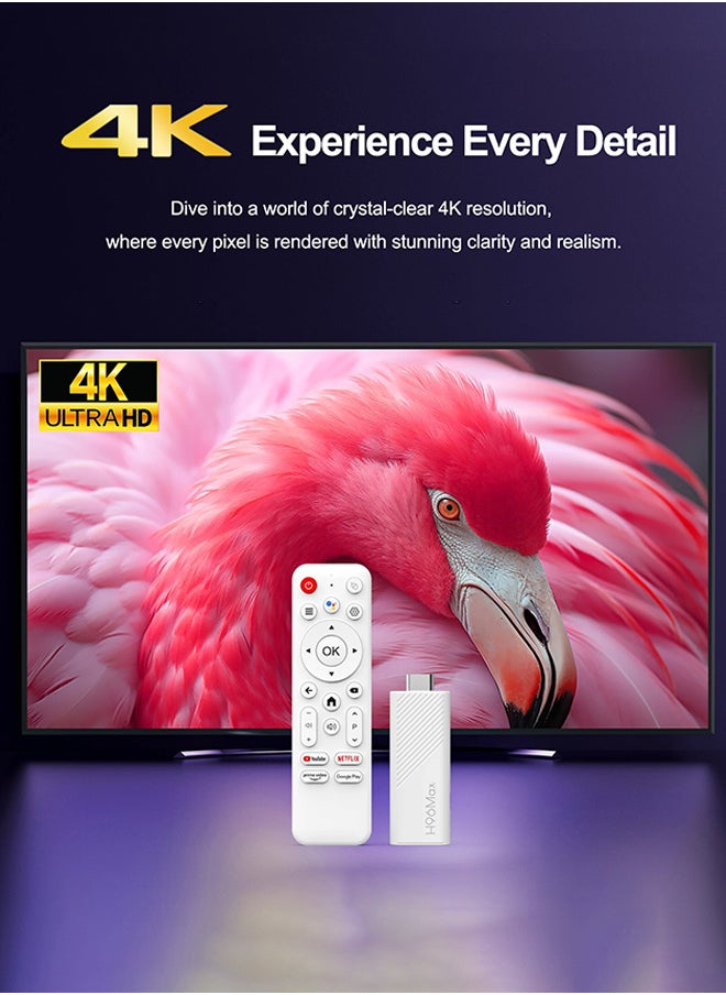Mini TV Stick Android14 Quad Core Wifi6 BT5.0 4K@60fps ATV Launcher Google Voice Assistant Media Player AI TV Stick,Set Top TV Box(2GB + 16GB)