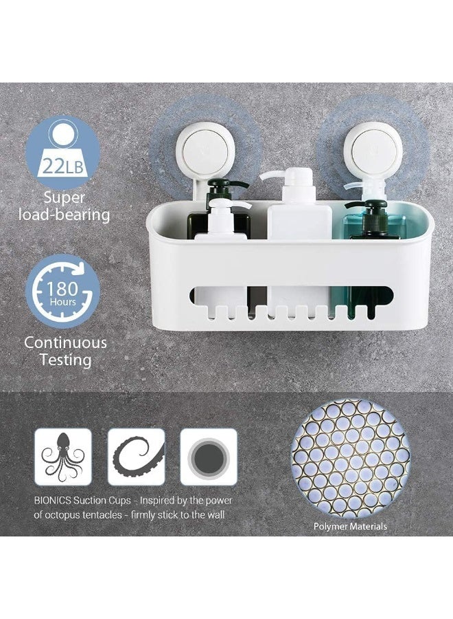 No Drilling Suction Cup Shower Caddy, Reusable Wall Mount Bathroom Storage Basket with Drainage Design, Holds Up to 10KG for Shower & Kitchen Use - Image 5