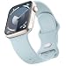Mugust Sport Bands Compatible with Apple Watch Band 41mm 40mm 38mm Soft Silicone Correa Wristband Replacement Strap Compatible for Apple Watch SE2 SE Series 9 8 7 6 5 4 3 Women Men Light Turquoise - Image 2