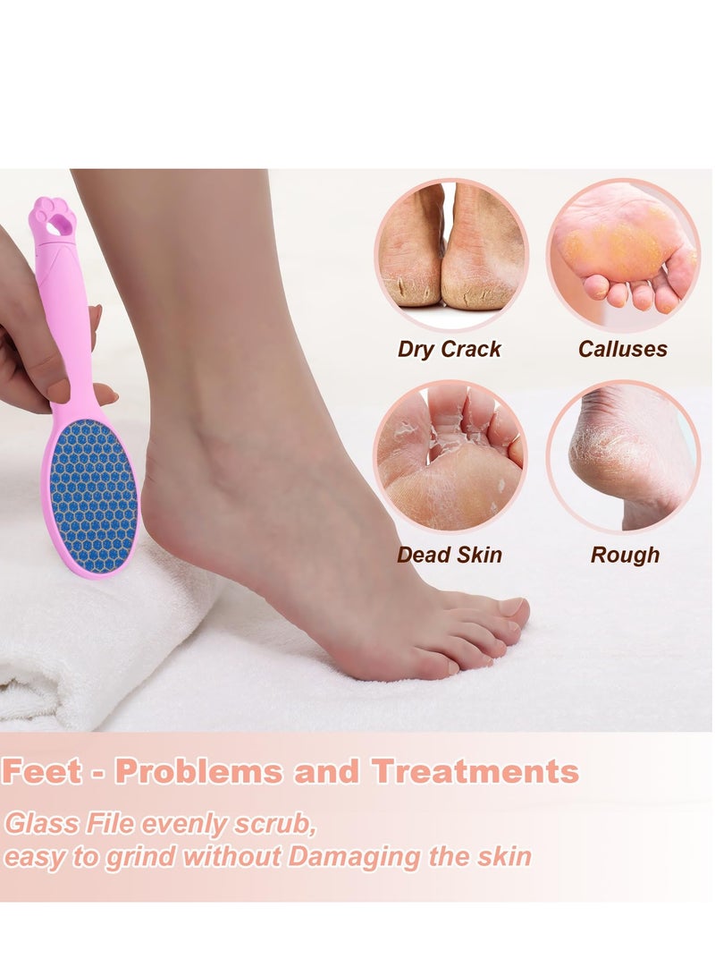 Excefore 2 in 1 Foot Scrub with Nail Clipper, Feet Hard Skin Remover, Nano-Glass Foot Files, Foot Rasp for Hard&dead Skin Foot Care (Pink) - Image 5