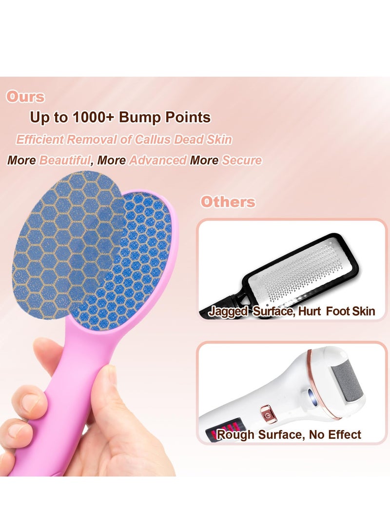 Excefore 2 in 1 Foot Scrub with Nail Clipper, Feet Hard Skin Remover, Nano-Glass Foot Files, Foot Rasp for Hard&dead Skin Foot Care (Pink) - Image 4