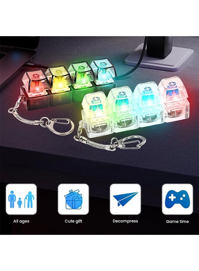 2 Pcs Keyboard Fidget Toy, Loud & Silent Fidget Keychain with LED Lights, Stress Relief Clicker Fidget Keyboard, Boost Focus and Calm Anxiety for Library Office Home - Image 4