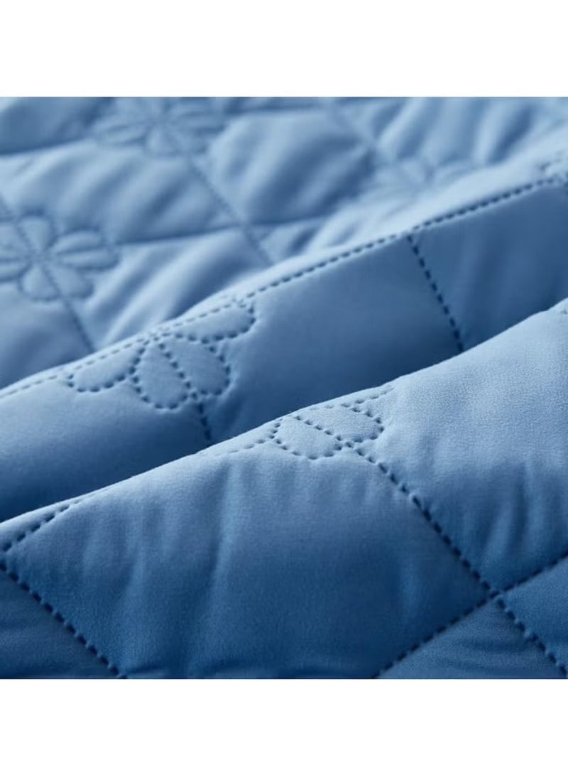 Huitich Waterproof Fitted Bedding Topper Set 180x200 cm – Blue | Mattress Protector with 2 Pillowcases - Image 3