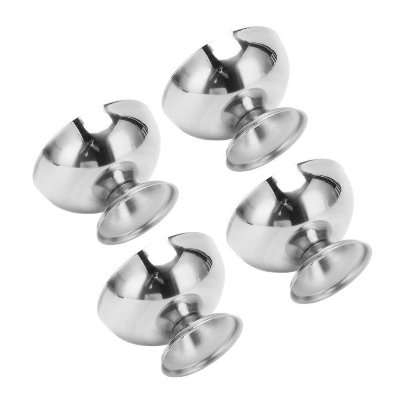 Ice Cream Bowl: 4 Food Grade Stainless Steel Bowls With Stable Anti-slip Bottom - Comes With 4 Forks Dessert Bowl for Home Party Restaurant Outdoor Indoor Use - Image 2