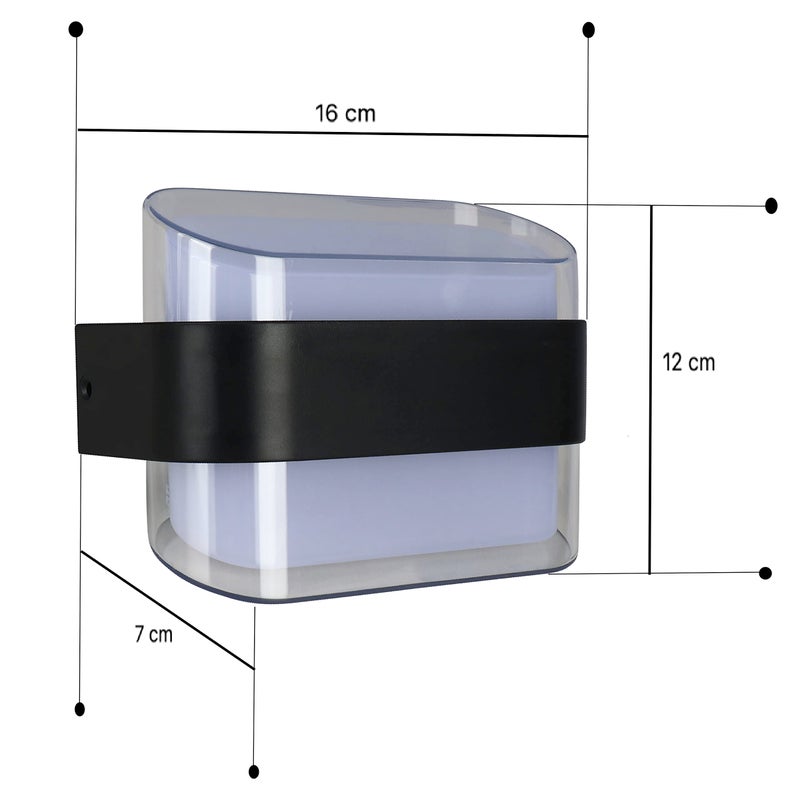 Groeien 12 watt LED Modern Outdoor Acrylic Wall lamp Decorative Garden Light Up and Down Light Waterproof Outdoor Light (Rectangular) - Image 4