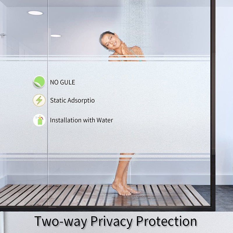 HAPPYMATES Pure Frosted Glass Window FilmWindow Privacy Film Window Tinting Film for HomeStatic Window Clings Blackout Sun Blocking Heat Control Privacy Protection 20 X 40 Inch - Image 2