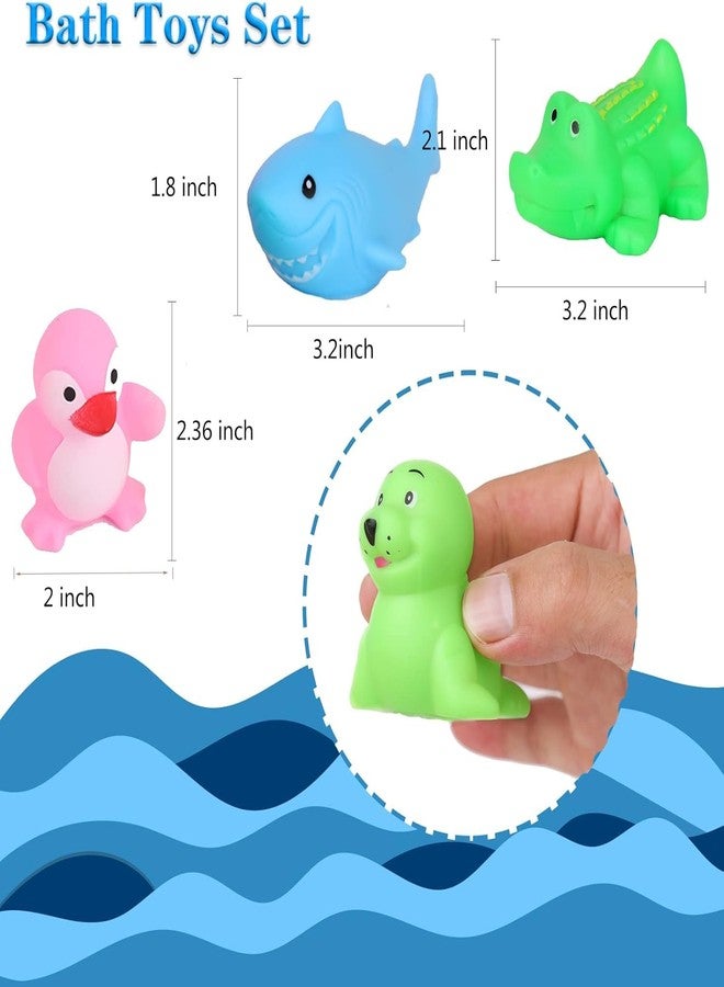 ANAB GI 12 Piece Bath Toys Set, Rubber Sea Animals and Duck Toys for Toddlers Kids 1-3 Years, Baby Pool Floating Toys - Image 4