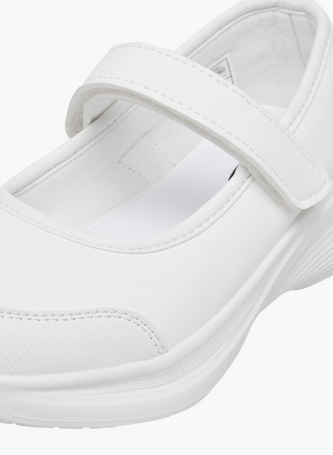 Dash Girls Solid School Shoes with Hook and Loop Closure  - Image 5