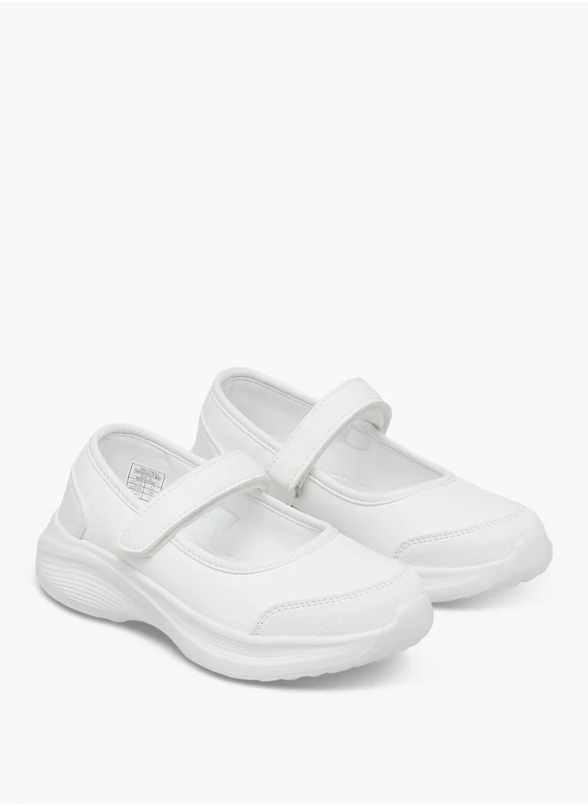 Dash Girls Solid School Shoes with Hook and Loop Closure