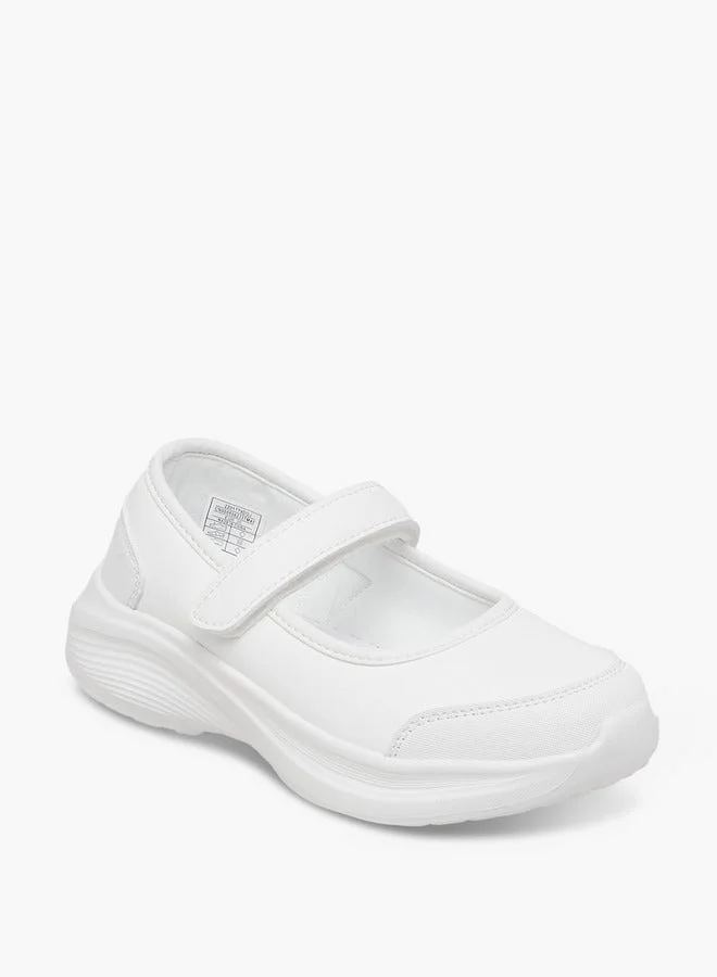 Dash Girls Solid School Shoes with Hook and Loop Closure