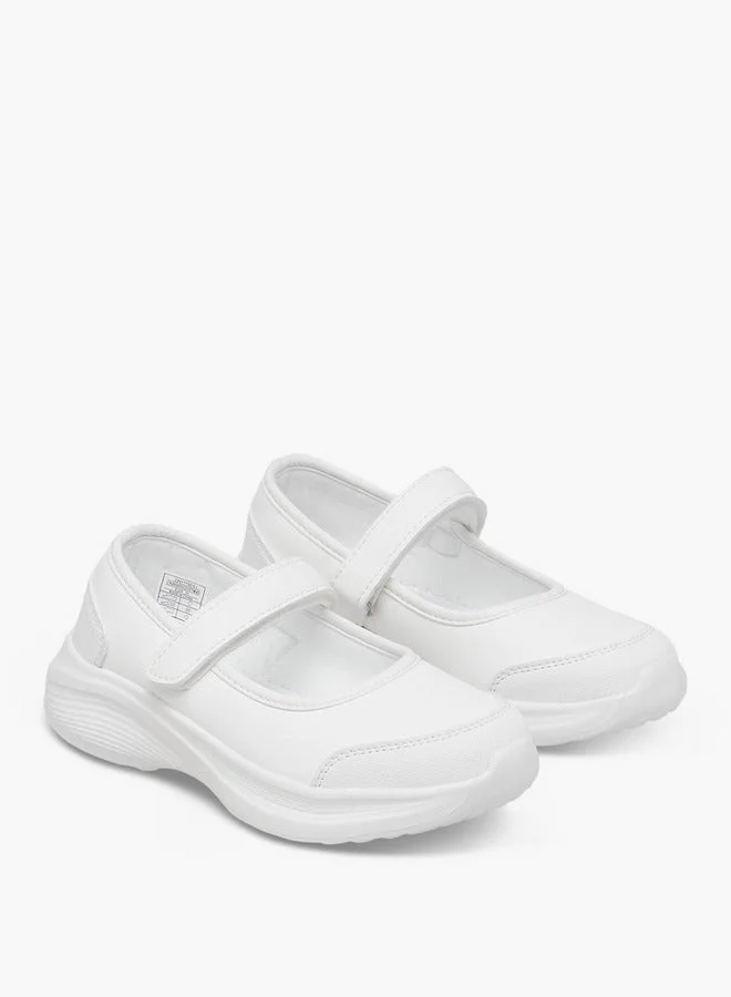 داش حذاء مدرسي بناتي بلون موحد وإغلاق بشريط لاصق