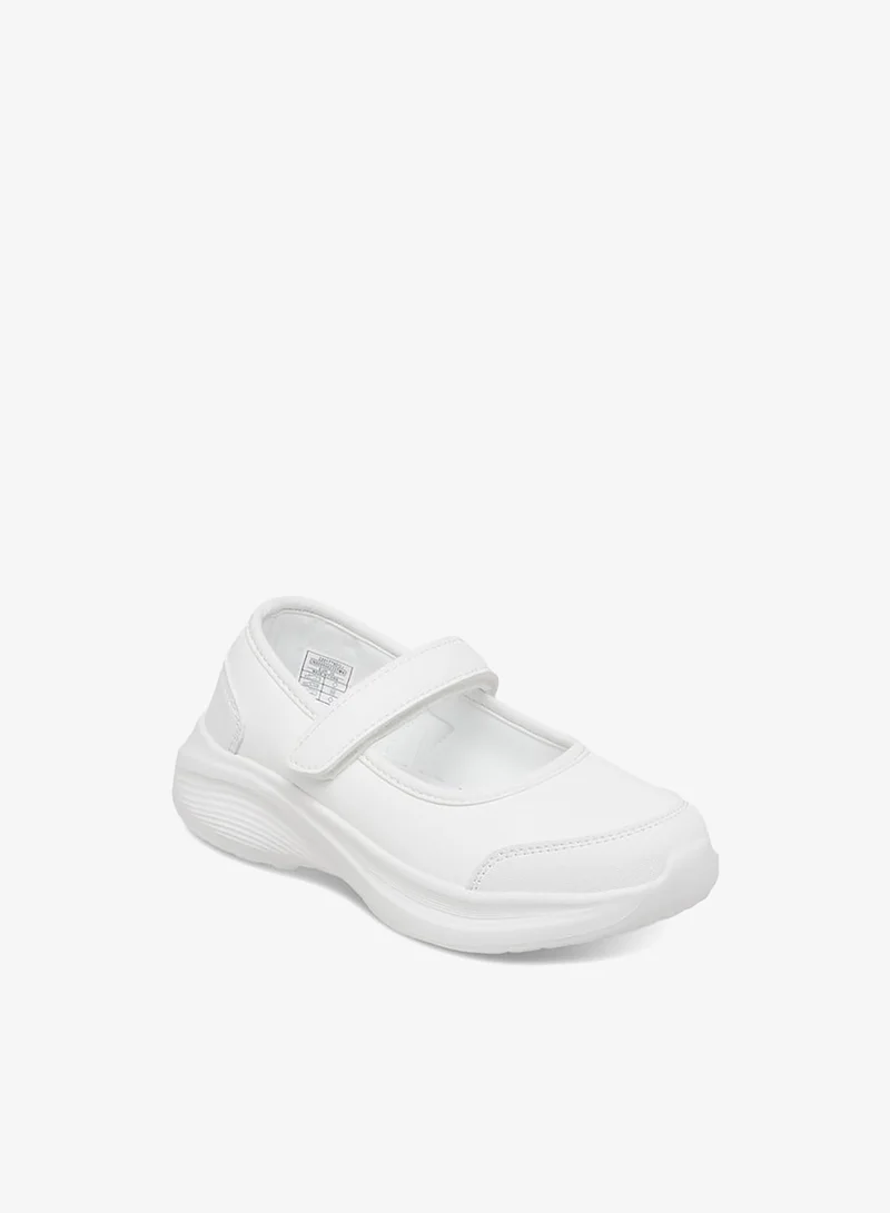 Dash Girls Solid School Shoes with Hook and Loop Closure